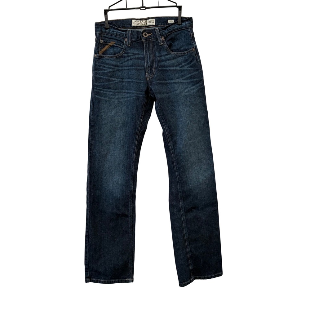 Ariat M5 Durham Straight Leg Jeans Mens 29x34 Dark Wash Whiskered Denim Western